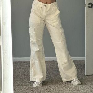 Aeropostale Cream Flare Wide Leg Jeans